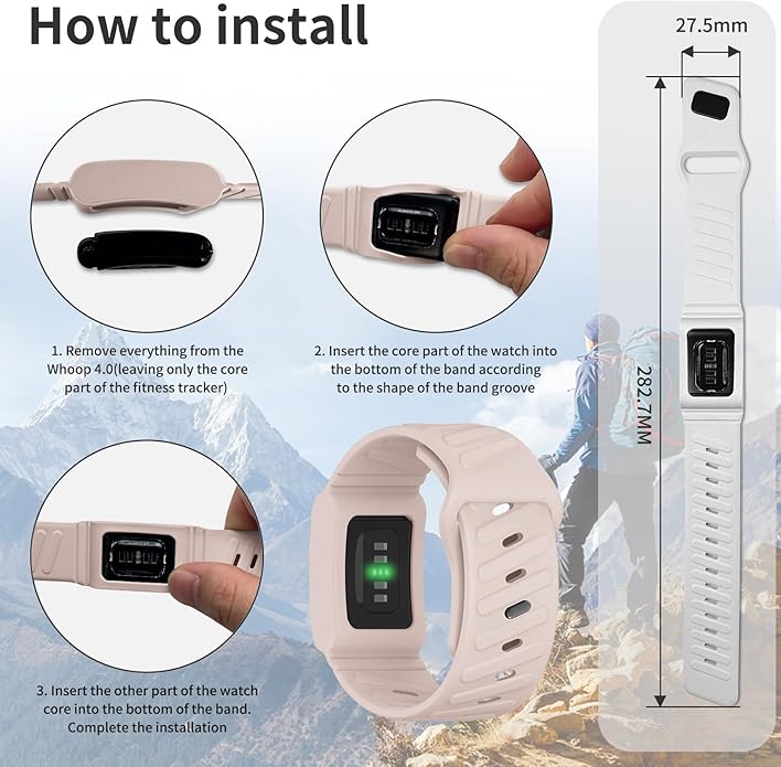 Silicone Sport Band Compatible with Whoop 4.0 Band for Men Women,Soft Comfort Durable Replacement Wristbands for Whoop 5.0 Silicone Bands