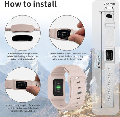 Silicone Sport Band Compatible with Whoop 4.0 Band for Men Women,Soft Comfort Durable Replacement Wristbands for Whoop 5.0 Silicone Bands