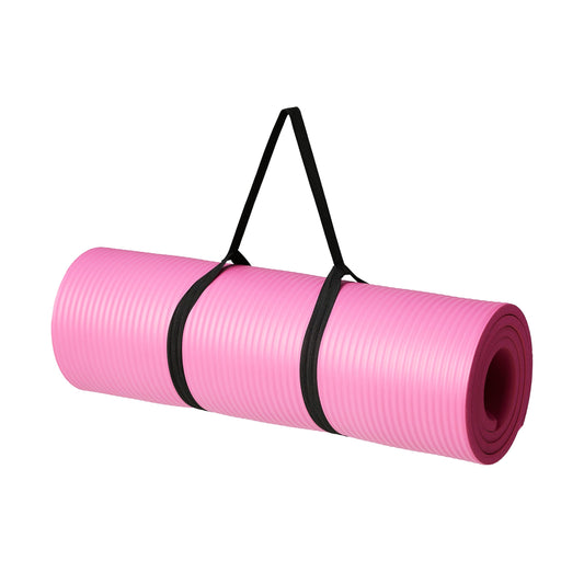 Amazon Basics 1/2 Inch Extra Thick Exercise Yoga Mat with Carrying Strap for Home Workouts and