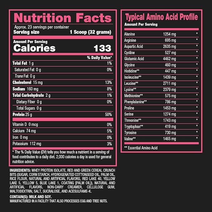 BPI Sports ISO HD ??100% Whey Protein Isolate Powder ??Muscle Growth, Recovery, Weight Loss, Meal Replacement ??Low Carb, Low Calorie ??for Men & Women ??Fruity Loopers ??1.7 Lb