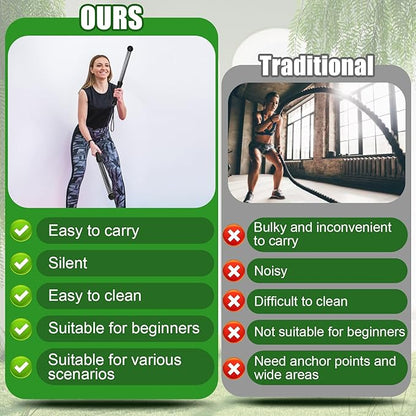 TRELC Upgrade Weighted Ropeless Battle Ropes, 2PCS Cordless Battle Rope for Home Gym, HIIT, Strength, Quiet Portable Training Rope, Workout Ropes Versatile Fitness Equipment for Men Women