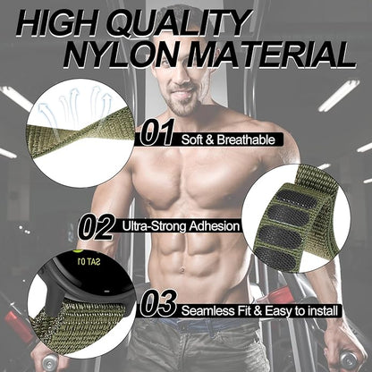 22mm Sport Ankle/Arm Band Compatible with Amazfit Helio, Quick Release Breathable Nylon Bicep Strap Replacement for Garmin Venu 3/Venu 2/Vivoactive 4 & Forerunner 570-47mm/265/255/255 Music