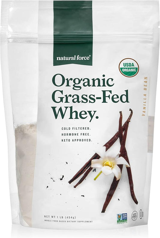 Natural Force Grass Fed Organic Whey Protein Powder ??Non GMO Verified, Humane Certified & Lab