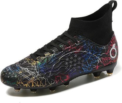 Men's Soccer Shoes High-Top Soccer Cleats Outdoor Breathable Athletic Professional Spikes Youth Boys Football Shoes Unisex