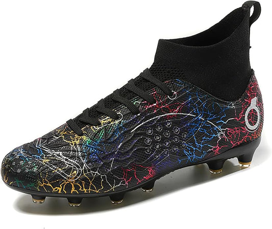 Men's Soccer Shoes High-Top Soccer Cleats Outdoor Breathable Athletic Professional Spikes Youth
