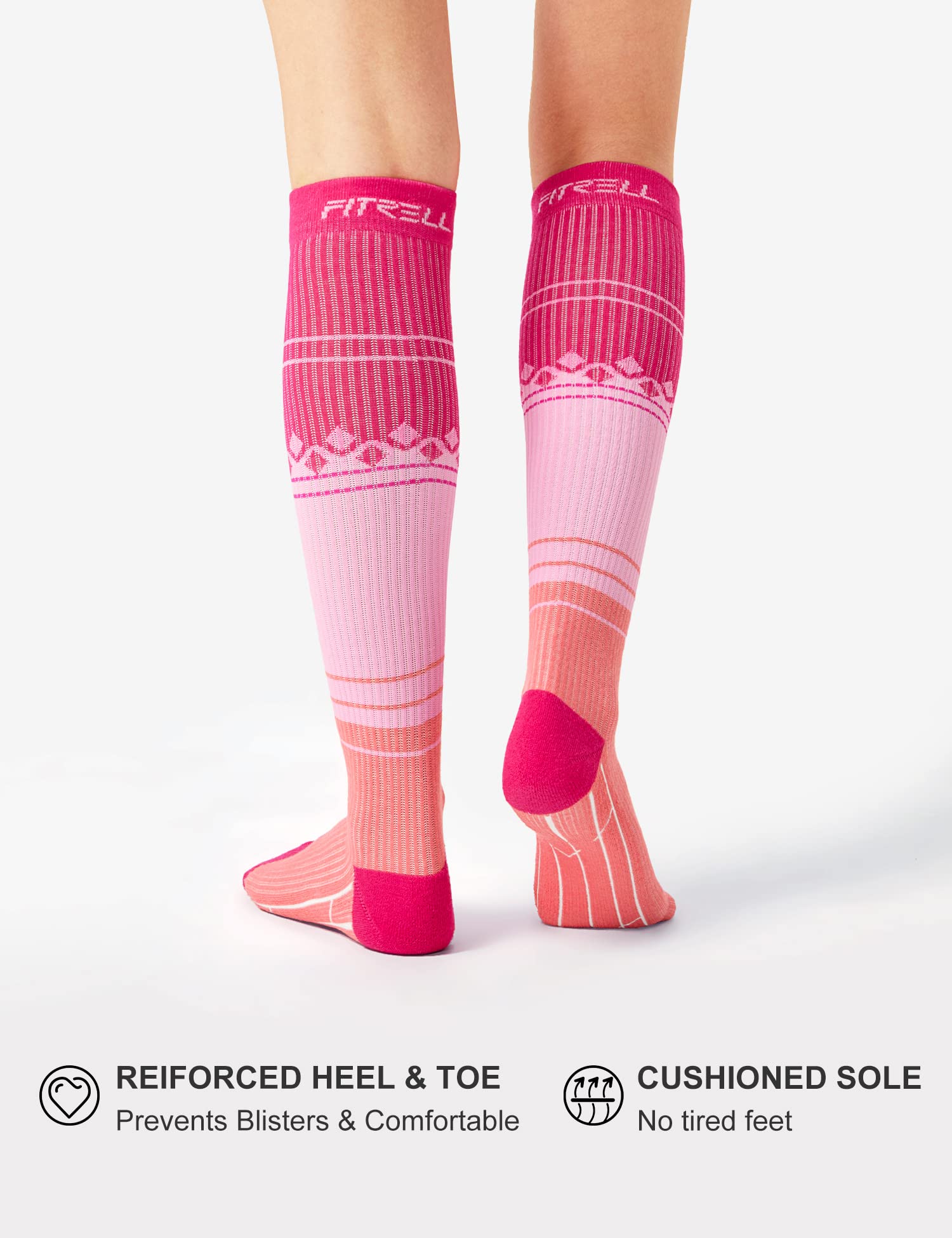 FITRELL 3 Pairs Compression Socks for Women and Men 20-30mmHg- Support Socks for Travel, Running