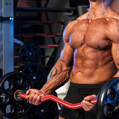 Olympic EZ Curl Barbell Bar, 400LBS Weight Capacity Olympic Curl Bar, 4ft Barbell Weight Bar with Knurled Grip for 2 Inch Weight Plates, Hip Thrusts,Squat,Biceps-Home Gym Weight Bar