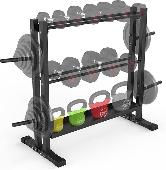PPROIRON Dumbbell Rack, Heavy Duty Thickened with 1000Lbs Load Capacity, Extra Large Capacity Weight Rack for Dumbbells Kettlebells, Home Gym Storage, Floor Protective Weight Stand Holder (Rack Only)