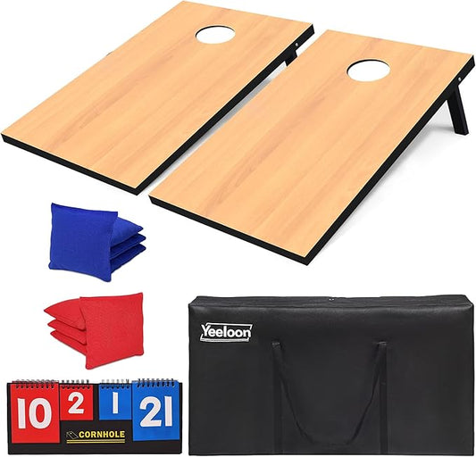 Cornhole Set, Regulation/Tailgate Size Cornhole Boards with 8 Bean Bags and Carrying Case, 4x2/3x2