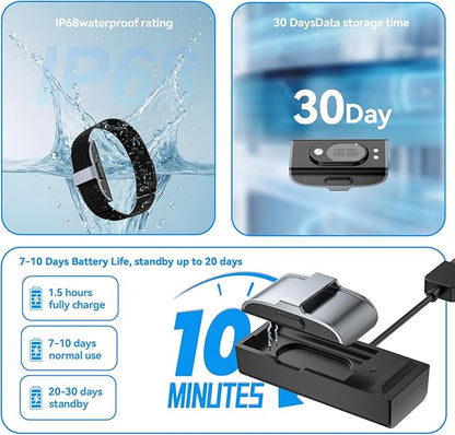 Fitness Trackers,Smart Health Wristband for 44 Sports Modes, Activity and Sleep Tracker with Heart Rate HRV,Personalized Coaching with Free App,Black