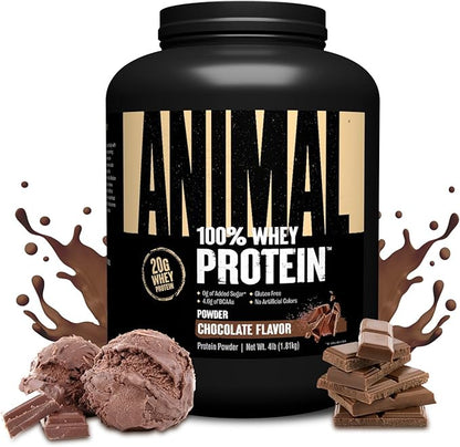 Animal 100% Whey Protein Powder ??Whey Blend for Pre Workout or Post Workout, Recovery, or an Anytime Low Sugar Protein Boost Meal Replacement with BCAA Branched Chain Amino Acids ??Chocolate, 4 lb