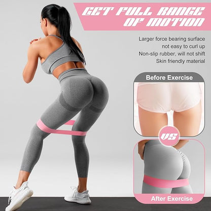 12 Pcs Latex Resistance Loop Exercise Bands for Booty Workout Stretch Exercise Bands Non Slip for Legs Squat Resistance Loop Women Men Starter Butt Hip Thigh Fitness