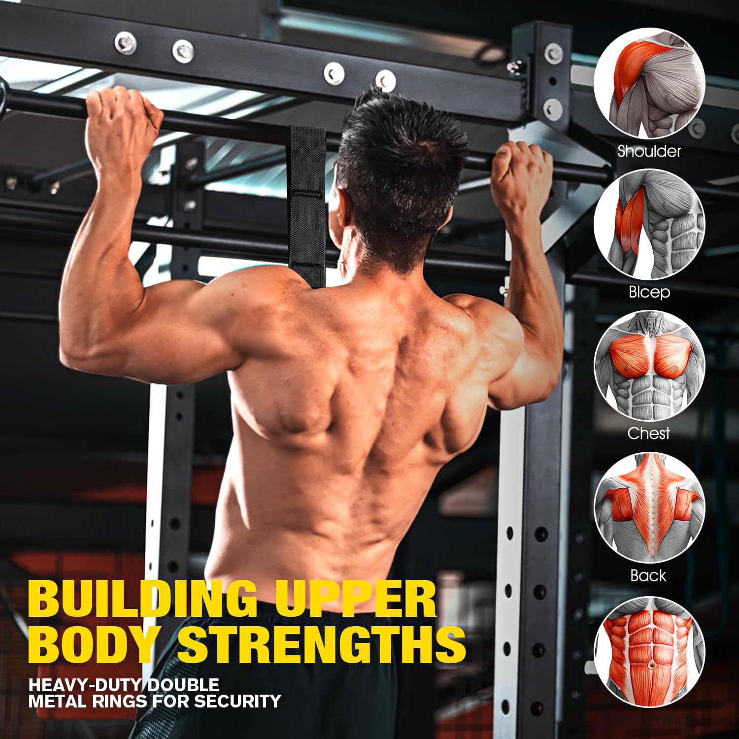 Ayombo Pull Up Assistance Bands, Resistance Bands for Pull Up Bar Workout, Adjustable Heavy Duty