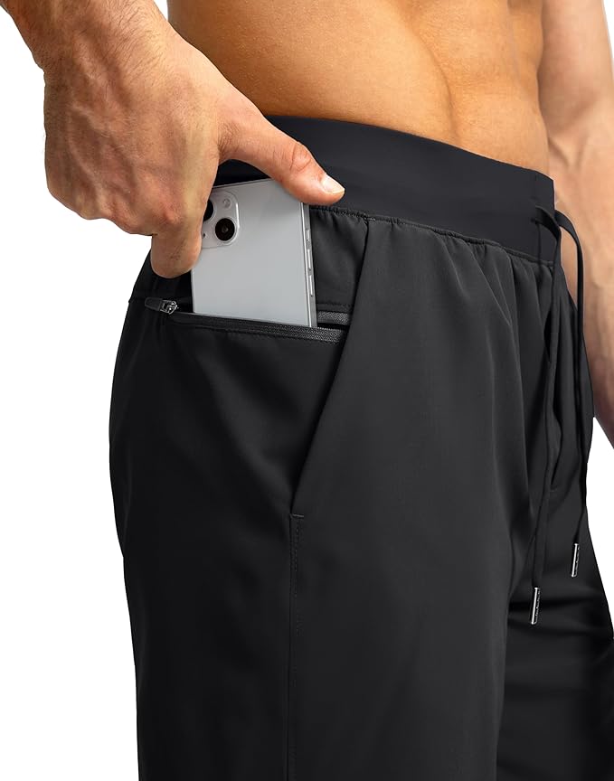 Men's Running Shorts with Zipper Pockets 9 Inch/ 7 Inch / 5 Inch Lightweight Quick Dry Gym Workout Athletic Shorts for Men(5 Inch)