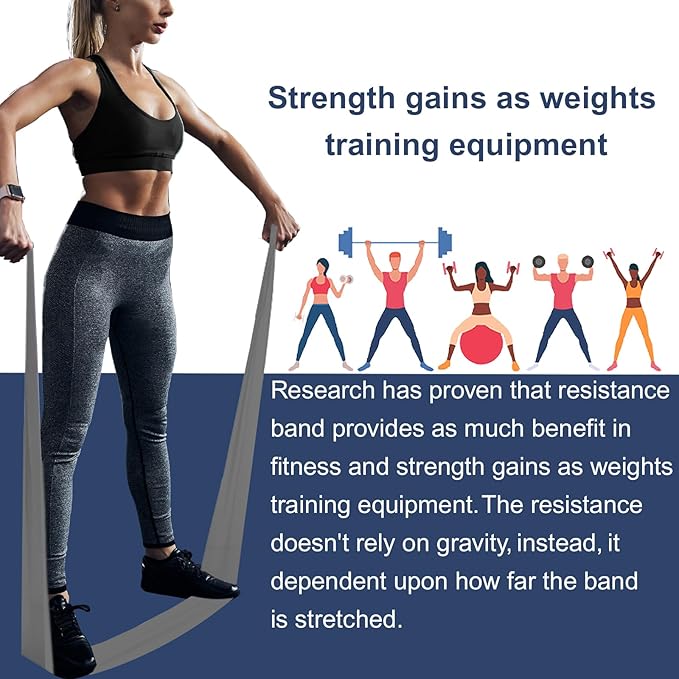 Resistance Bands,Professional Long Non-Latex Elastic Stretch Bands,Exercise Bands for Physical Therapy, Yoga, Pilates, Rehab, at-Home or The Gym Workouts, Strength Training