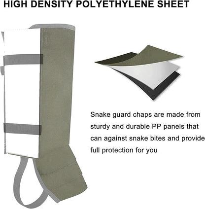 Snake Gaiters Leg Guards, Waterproof Snake Guards, Adjustable Snake Bite Protection for Lower Legs, Snake Chaps for Men&Women