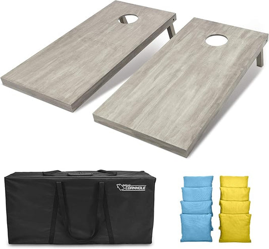 GoSports 4 ft x 2 ft Regulation Size Wooden Cornhole Boards Set - Includes Carrying Case and Bean