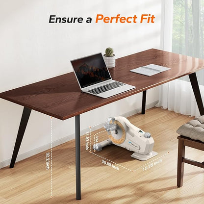 Under Desk Bike Pedal Exerciser, Quiet Magnetic Mini Exercise Bike with MERACH App for Arm, Leg Recovery, Physical Therapy, Smooth Foot Desk Cycle with 2 Resistance Bands & Non-Slip Mat