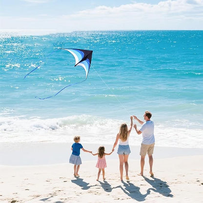 Delta Kite for Kids and Adults, Easy to Fly, Nylon Fabric with String Handle, Outdoor Beach Park Activities