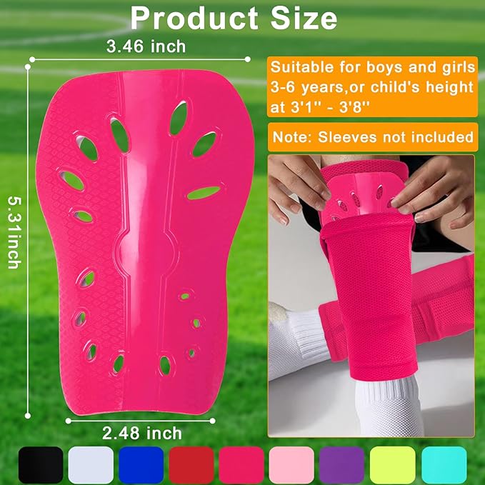 2 Pairs Shin Guards Soccer for Kids,Shin Pads Extra Lightweight Breathable Slide in Shin Guard for Football Training Match Outdoor Activities Protective Slip-in Shin Guards for Boys Girls