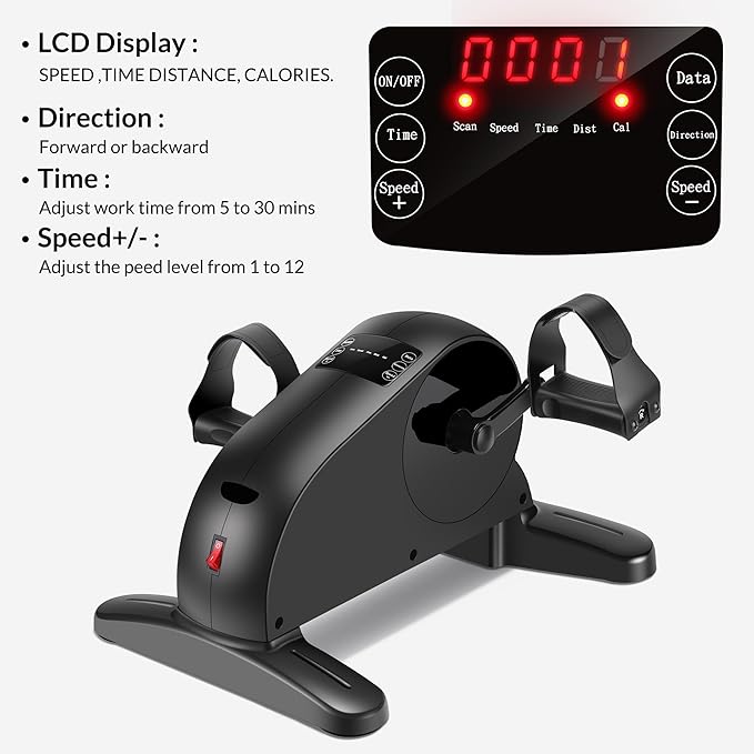 Electric Pedal Exercicser mini Motorized Exercise Bike for Leg and Arm Low Impact Exercise