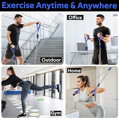 WALITO Resistance Bands Set - Exercise Bands with Handles, Door Anchor, Legs Ankle Straps, for Heavy Resistance Training, Physical Therapy, Muscle Training, Yoga, Home Workouts, Gym Equipment