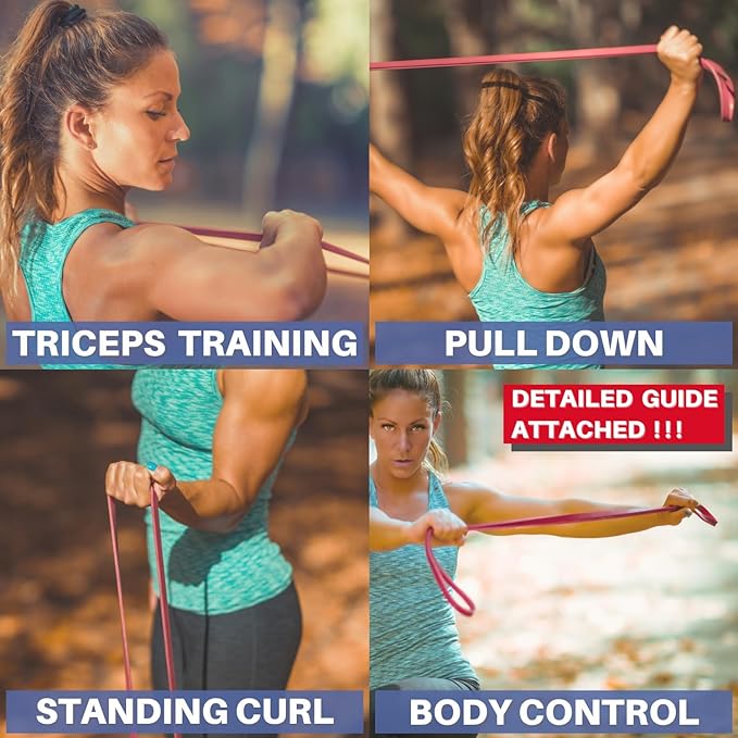 LEZER Resistance Bands - Pull Up Bands for Home Gym Fitness, Stretching, Physical Therapy & Training - Includes Instruction