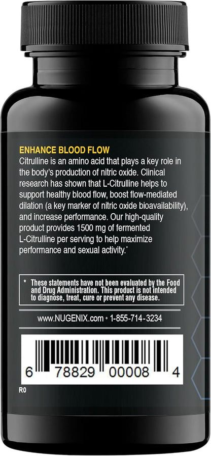 Nugenix Essentials L-Citrulline Supplement for Enhanced Blood Flow and Performance - 1500 mg, 120 Capsules