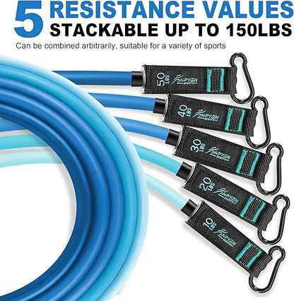 HPYGN Resistance Bands, Exercise Bands with Handles, Fitness Bands, Workout Bands with Door Anchor and Ankle Straps, for Heavy Resistance Training, Physical Therapy, Shape Body, Yoga, Home Workout Set