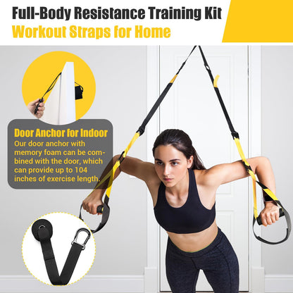 Home Resistance Training Kit, Resistance Trainer Exercise Strap with Poster
