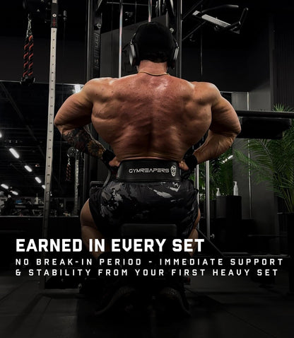 Gymreapers Leather Weightlifting Belt for Bodybuilding, Squatting, Lower Back Support & Back Pain
