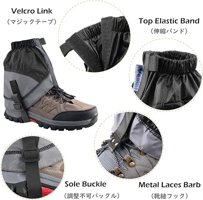 TRIWONDER Gaiters Low Gators Lightweight Waterproof Ankle Gaiters for Hiking Walking Backpacking