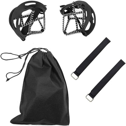 Ice Cleats, Highly Elastic Traction Cleats Grippers with Magic Tape Straps and Storage Bag, Anti Slip Walk Traction Cleats for Hiking Walking on Snow and Ice