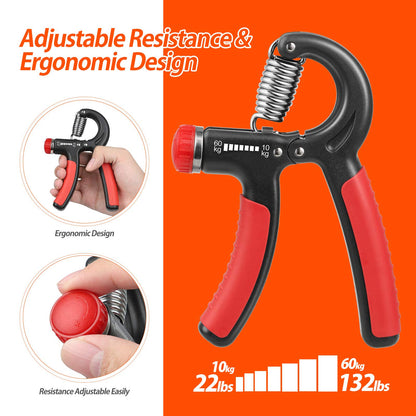 NIYIKOW Grip Strength Trainer, Hand Grip Strengthener, Grip Strengthener, Adjustable Resistance