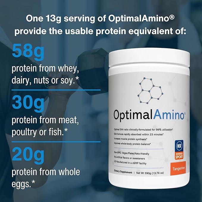 Amino Acid Powder | 99% Utilized Essential Amino Acid (EAA) Supplement | Pre/Post Workout & Muscle Recovery | NSF for Sport Certified | Tangerine Flavor