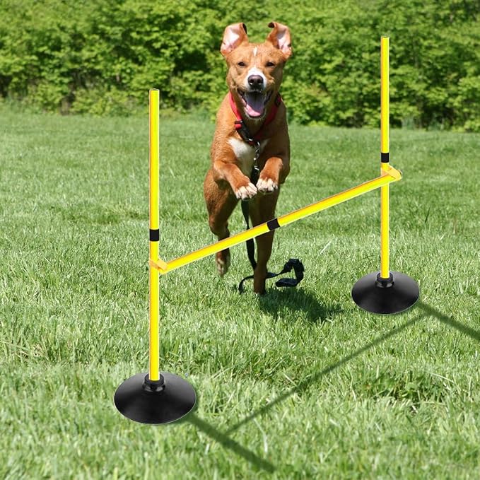 Adjustable Height Agility Hurdle Set Multi-Function Soccer Trainning Pole Set Coaching Sticks with Rubber Base