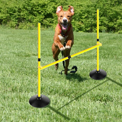 Adjustable Height Agility Hurdle Set Multi-Function Soccer Trainning Pole Set Coaching Sticks with Rubber Base