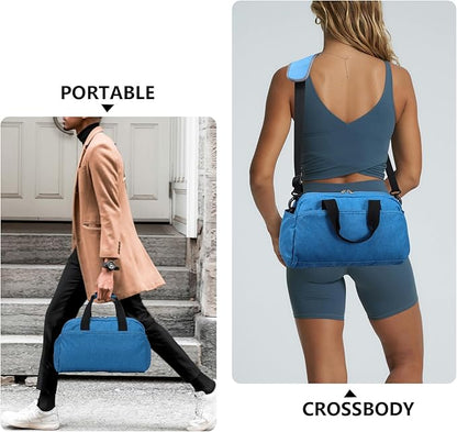 14 inch Small Gym Bag for Women & Men, Mini Duffel Bag for Travel Sports Lightweight Carry On Bag,Navy Blue