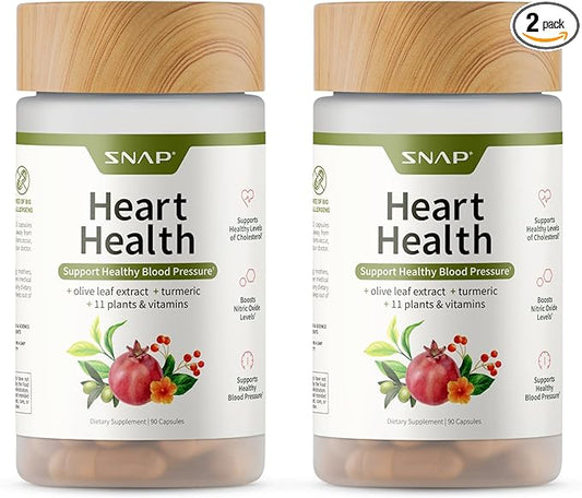 Snap Supplements Heart Health Supplements and Blood Circulation Supplements, 180 Capsules