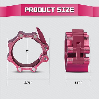 RitFit 2-Inch Magnetic Barbell Collars Locking Clamps - Heavy Duty Aluminum Alloy, Quick Release with Non-Slip TPR Pads for Olympic Weightlifting Powerlifting Training (Pair)