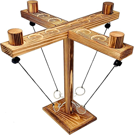 Ring toss Game for Adults,Yard Games,Wooden Rings for Ring toss,Outdoor Indoor Games,Bars Hook and