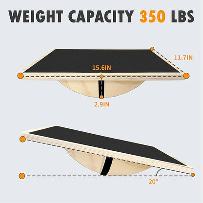Balance Board Professional Wobble Board for Adults Anti-Slip for Physical Therapy Standing Desk Core Strength Wooden Rocker Board(350LBS)