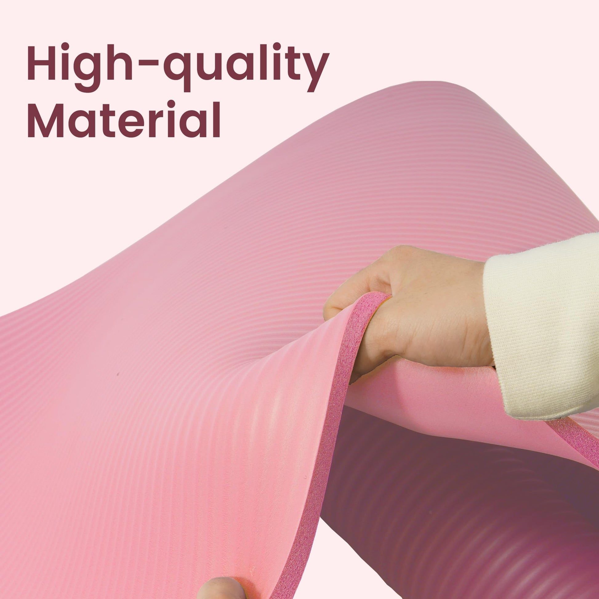 Fitvids 1/2-inch Thick High Density Exercise Yoga Mat with Carrying Strap