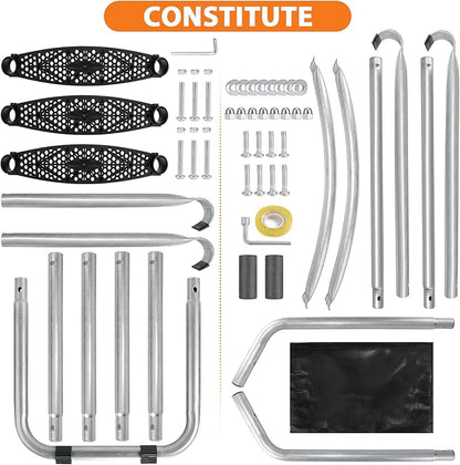 Universal Trampoline Ladder Slide kit, 3 Steps Wide Step Slide Ladder for Trampoline, Trampoline Accessories Include Slide and Ladder, Trampoline Slider for Children Kids Climb Up & Slide Down