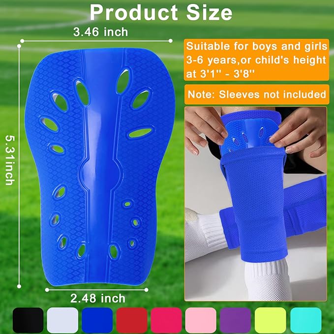 2 Pairs Shin Guards Soccer for Kids,Shin Pads Extra Lightweight Breathable Slide in Shin Guard for Football Training Match Outdoor Activities Protective Slip-in Shin Guards for Boys Girls