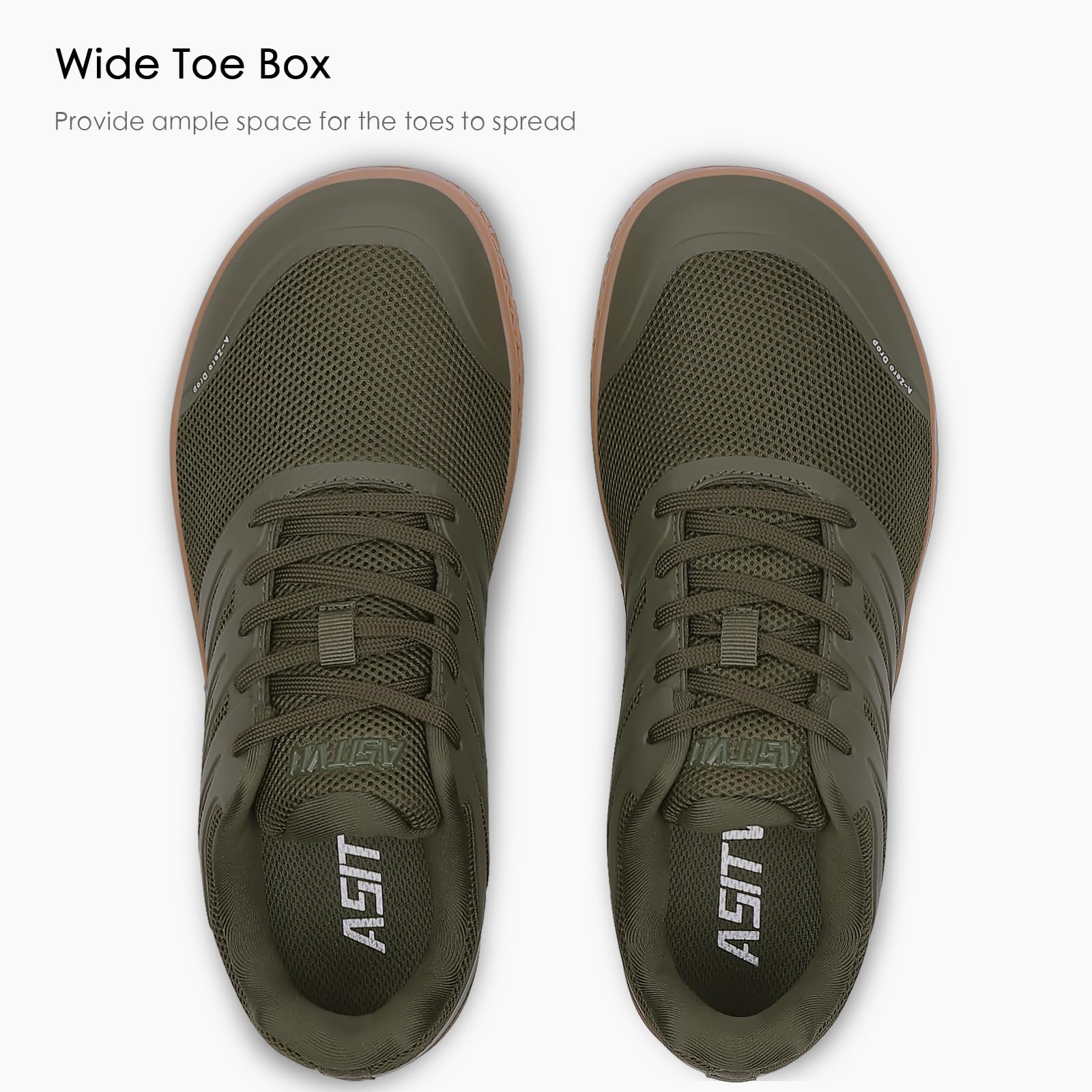 ASITVO Wide Men's Barefoot Zero Drop Sole Minimalist Width Toe Box Walking Shoes Sneakers Size 11
