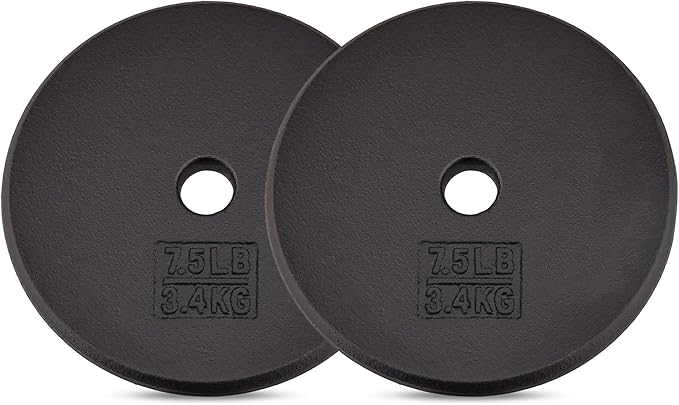 Yes4All Standard 1" Cast Iron Weight Plate - Ideal for Strength Training - Multiple Weight: 5LB to 25LB (Single & Set of 4)