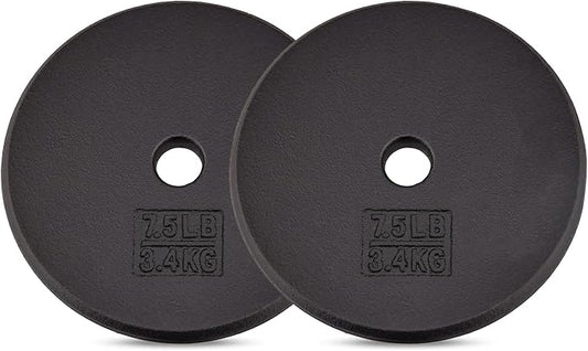 Yes4All Standard 1" Cast Iron Weight Plate - Ideal for Strength Training - Multiple Weight: 5LB to 25LB (Single & Set of 4)
