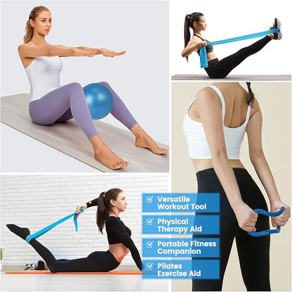 Home Pilates Essentials Kit for Women,Pilates Equipment Set with 9 Inch Yoga Ball,Figure 8 Resistance Band,Pilates Bands & Accessories,Pilates Ring and Ball Set for Beginners Home Workouts