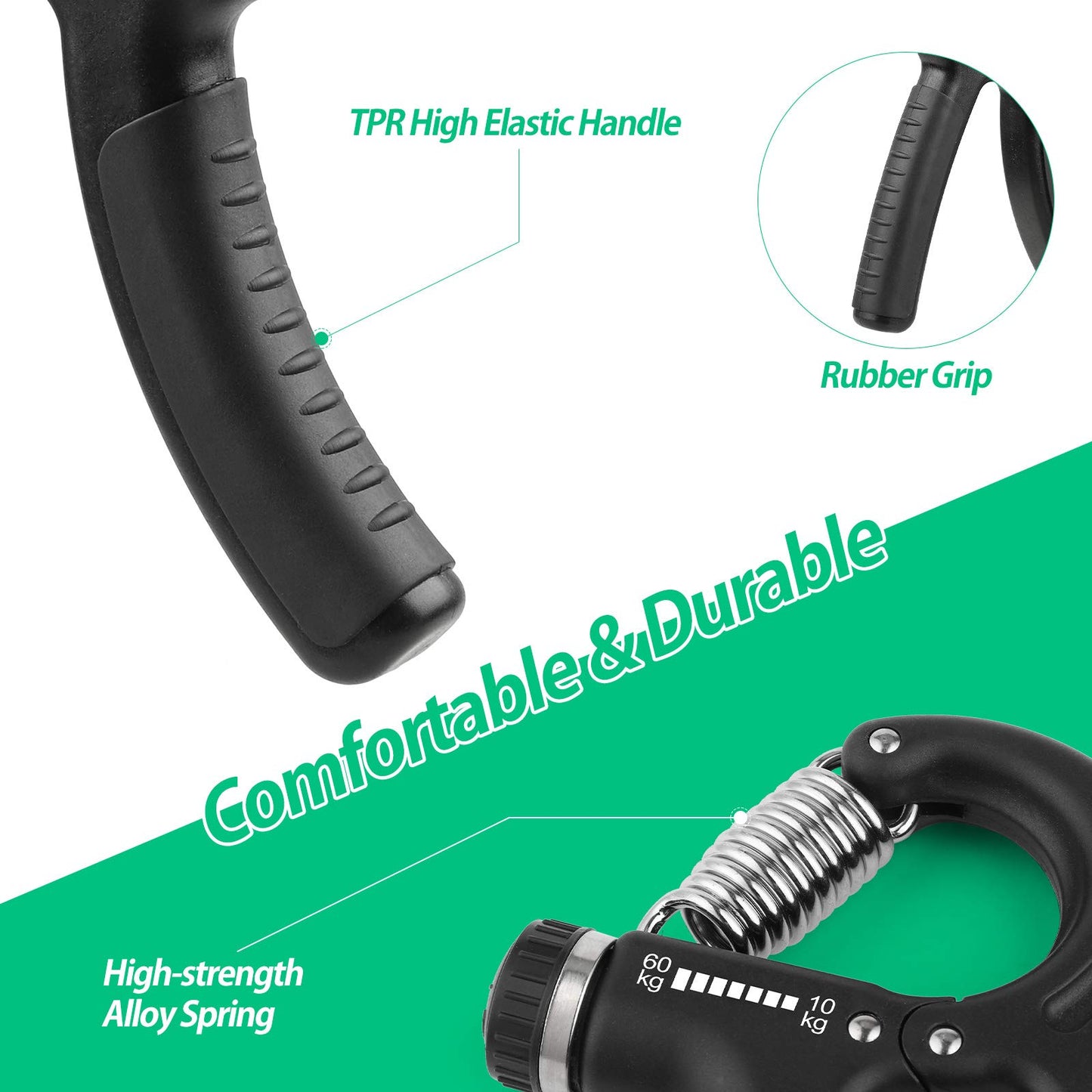 NIYIKOW Grip Strength Trainer, Hand Grip Strengthener, Grip Strengthener, Adjustable Resistance